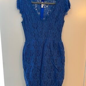 Aritzia Babaton Royal Blue Lace Mini Dress